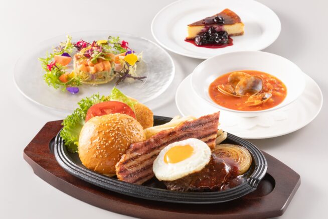 ランチセット：黒毛和牛ハンバーガーセット